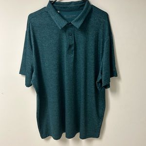 Under Armour, heat gear, golf shirt two XL green